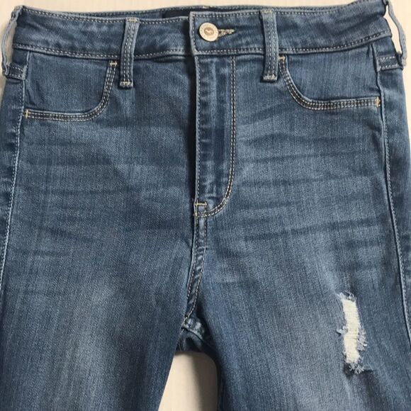 Hollister Denim - HOLLISTER High-Rise Jean Legging Sz 1 (25x28) Advanced Stretch Ripped Jeggings 2